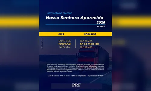 
							PRF inicia operação especial com restrição de caminhões nas rodovias do Paraná
						
						