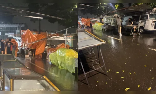 
							Vídeo: vendaval arranca lonas de tradicional feira livre em Londrina
						
						