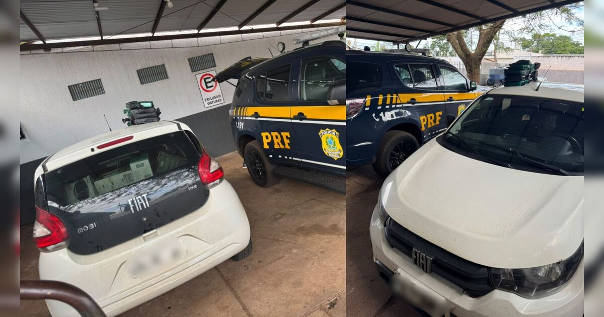 Viatura da Polícia Rodoviária Federal durante operação de apreensão de drogas