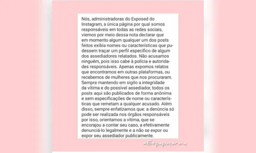 
							ExposedApucarana divulga nota de esclarecimento nas redes sociais
						
						