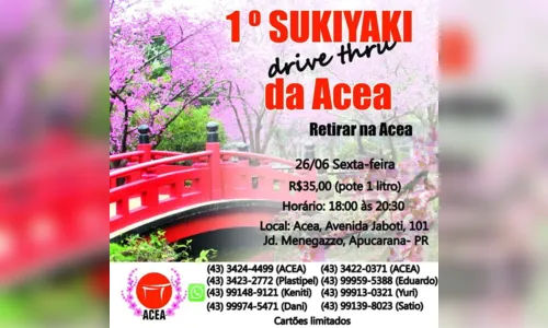 
							Acea realiza o 1º sukiaki drive thru em Apucarana
						
						