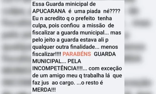 
							GCM de Apucarana registra boletim contra injúria à instituição
						
						