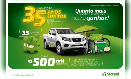 
							Sicredi Agroempresarial PR/SP inicia campanha “35 Anos Juntos”
						
						