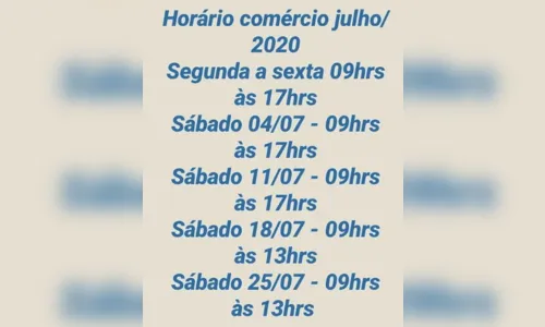
							Sivana divulga horário de atendimento do comércio em julho
						
						