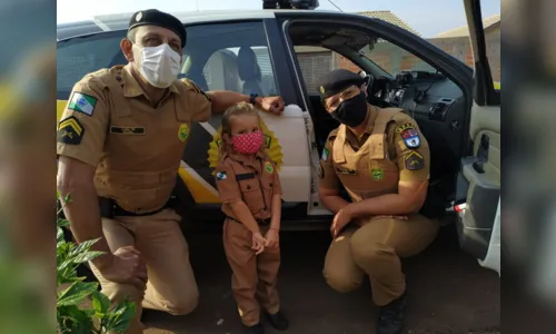 
							Garotinha que sonha em ser Policial Militar recebe surpresa no dia do aniversário
						
						