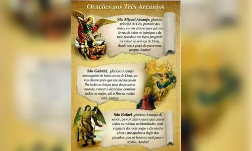 
							Preces aos três poderosos arcanjos
						
						