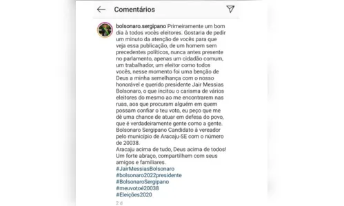 
						
							Candidato a vereador 'parecido' com o presidente Bolsonaro viraliza nas redes sociais
						
						