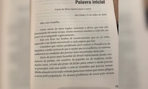 
							Em carta, Silvio Santos diz que sua memória vai se apagando
						
						
