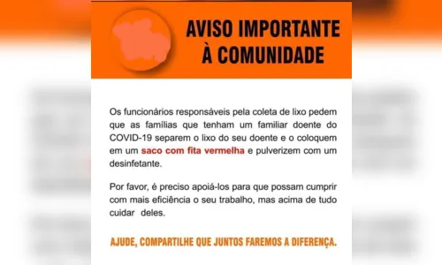 
							Covid-19: Prefeituras orientam uso de fita vermelha em saco de lixo
						
						