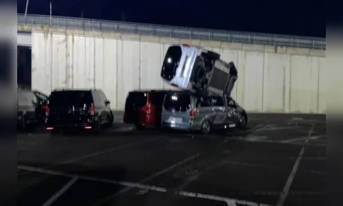 
							Ex-funcionário usa retroescavadeira e destrói carros no pátio da Mercedes-Benz
						
						