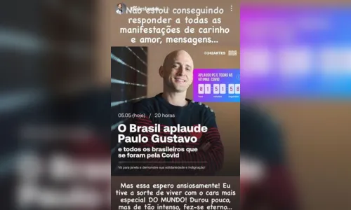 
							Campanha propõe 'aplausaço' para Paulo Gustavo
						
						