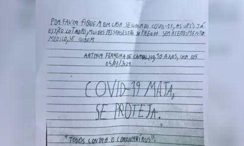 
						
							Criança de 10 anos envia cartas a vizinhos para pedir que fiquem em casa
						
						