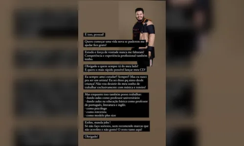 
							Ex-BBB Victor Hugo pede por emprego nas redes sociais
						
						