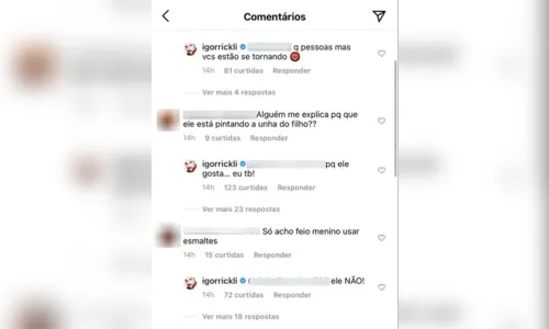 
							Igor Rickli rebate críticas por pintar unha do filho
						
						