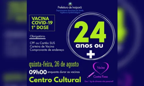 
							Ivaiporã imuniza com primeira dose nesta quinta-feira (26)
						
						