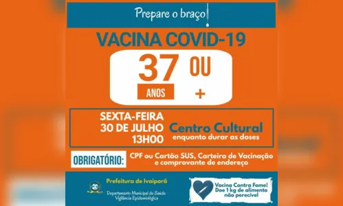 
							Ivaiporã vacina pessoas com 37 anos nesta sexta-feira
						
						