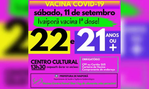 
							Veja o esquema de vacinação neste sábado em Ivaiporã
						
						