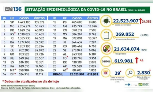 
							BR registra 44 mortes por Covid e 24.382 novos casos em 24h
						
						