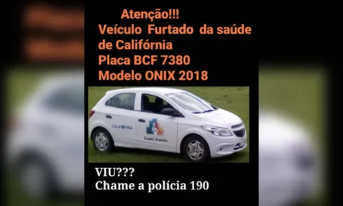 
							Carro da saúde de Califórnia é furtado
						
						