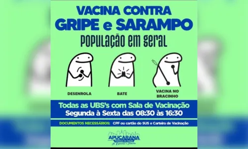 
							Veja quem pode receber vacinas contra gripe e sarampo em Apucarana
						
						