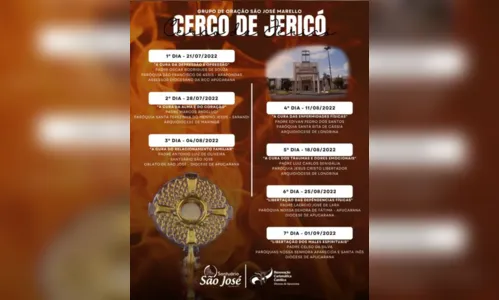 
							Cerco de Jericó começa nesta quinta no Santuário São José; saiba mais
						
						