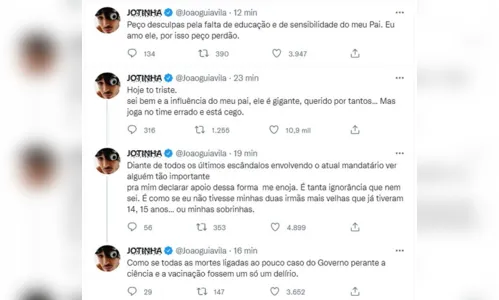 
						
							João Guilherme, filho de Leonardo, critica apoio do pai a Bolsonaro
						
						