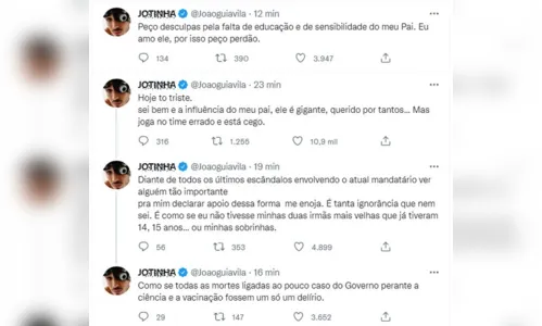 
						
							Filho de Leonardo, João Guilherme, rebate ataques por criticar o pai
						
						