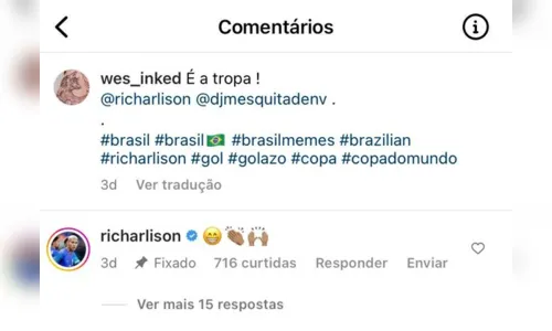 
						
							Curitibano tatua gol de Richarlison, e  jogador compartilha na web
						
						