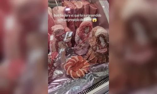 
						
							Açougue faz presépio de carne crua e viraliza nas redes sociais; veja
						
						