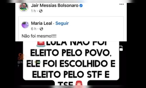 
						
							Bolsonaro faz publicação que questiona vitória de Lula, mas a apaga
						
						