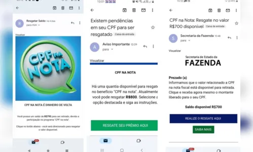 
						
							Falsos e-mails sobre supostos saldos do Nota Paraná geram alerta
						
						