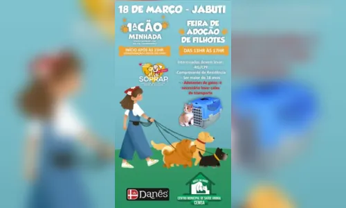 
						
							Soprap realiza feira de adoção de cães e gatos neste sábado (18)
						
						