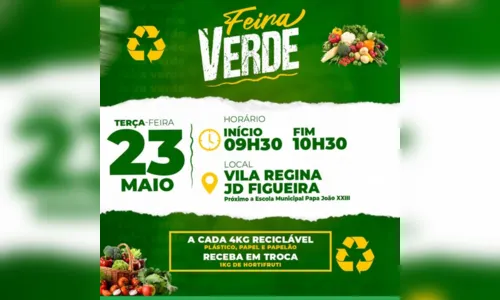 
						
							Feira Verde marca presença na Vila Regina nesta terça-feira
						
						