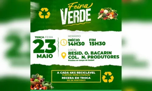 
						
							Feira Verde marca presença na Vila Regina nesta terça-feira
						
						