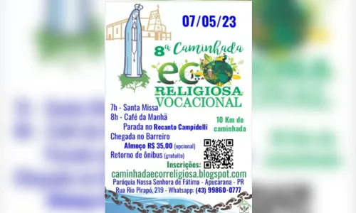 
						
							Paróquia do João Paulo organiza a 8ª Caminhada Eco Religiosa; confira
						
						