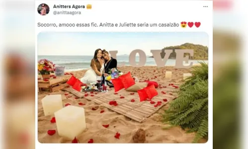 
						
							Anitta comenta após descobrir boato de namoro entre ela e Juliette
						
						