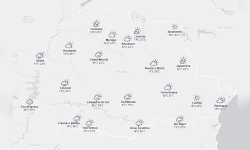 
						
							Sistema frontal traz chuva ao PR nesta quinta; veja cidades afetadas
						
						