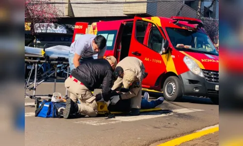 
						
							Motociclista fica ferido em acidente na esquina da Prefeitura; veja
						
						