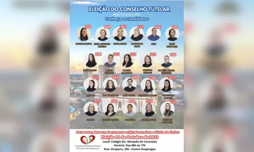 
						
							Confira os candidatos ao Conselho Tutelar em Apucarana e Arapongas
						
						