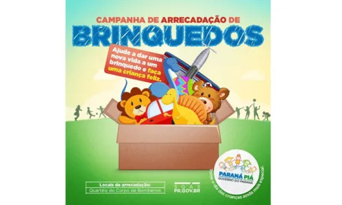 
						
							Paraná lança campanha de arrecadação de brinquedos; saiba como doar
						
						