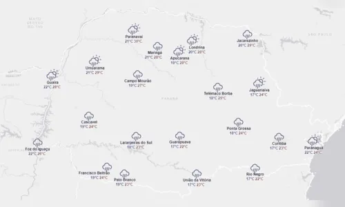 
						
							Inmet emite alerta de temporais para todo o Paraná
						
						