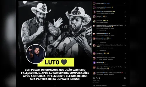 
						
							Sertanejo João Carreiro morre aos 41 anos durante cirurgia cardíaca
						
						