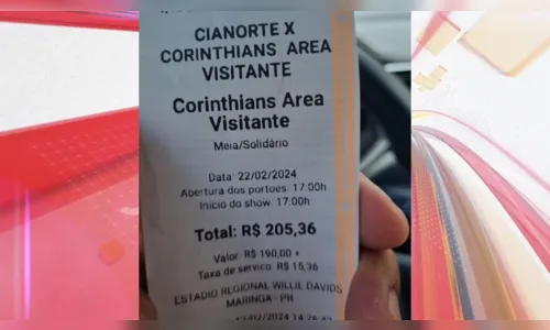 
						
							Preço alto do ingresso para Cianorte x Corinthians gera polêmica no PR
						
						