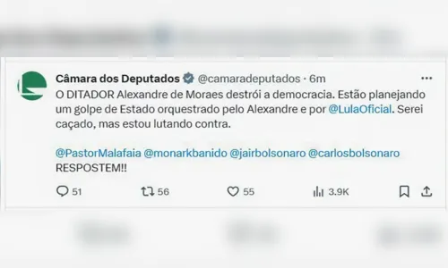 
						
							Hacker invade perfil da Câmara e chama Alexandre de Moraes de ditador
						
						