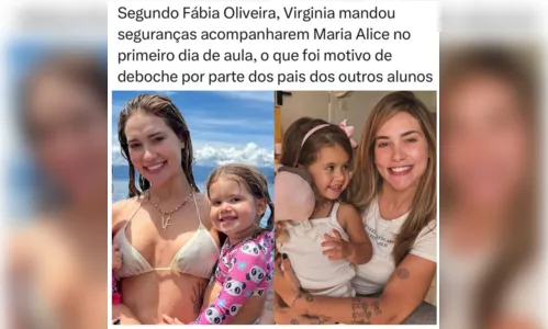 
						
							Virgínia é criticada ao deixar filha na escola escoltada por segurança
						
						