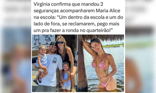 
						
							Virgínia é criticada ao deixar filha na escola escoltada por segurança
						
						