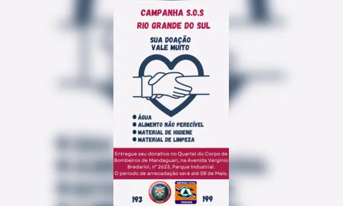 
						
							Bombeiros de Apucarana coletam doações para vítimas de enchentes no RS
						
						