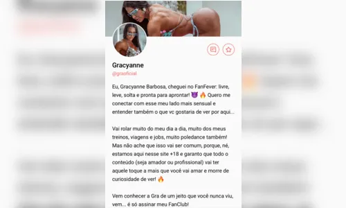 
						
							Gracyanne Barbosa vende conteúdo adulto e valores impressionam
						
						