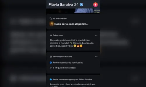 
						
							Após medalha olímpica, ginasta viraliza ao criar perfil no Tinder
						
						