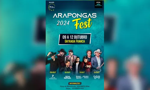 

							Arapongas celebra 77 anos com show gratuito de Luan Pereira; confira

						